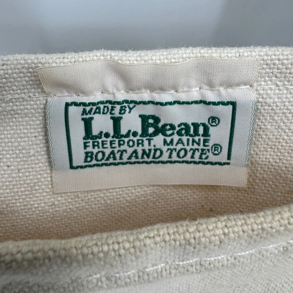 Vintage LL‎ Bean Boat and Tote Bag Canvas Green Oregon OGA Graphic - Picture 4 of 13